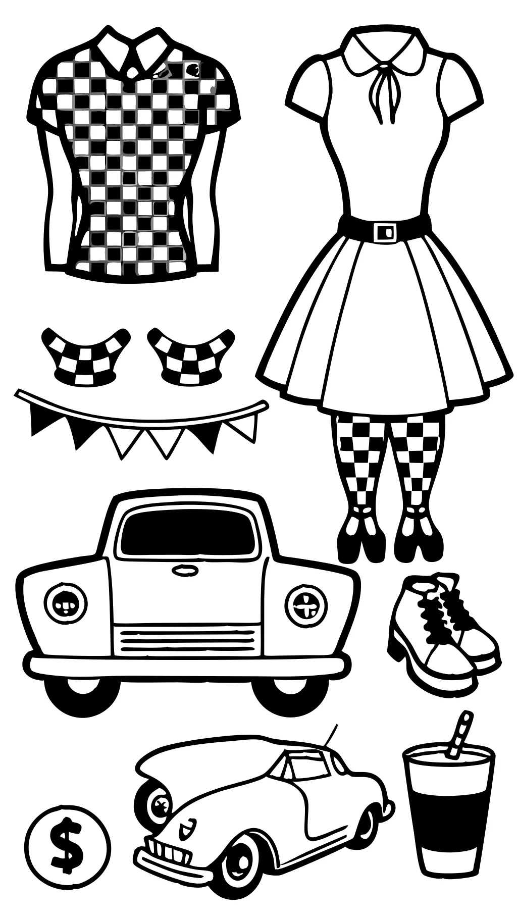 1950s coloring pages